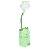 Kids Reading Light Cute Design USB Charging Warm Light 360 Degrees Gooseneck Adjustment Safe Material Kids LampGreen - Top-Down View