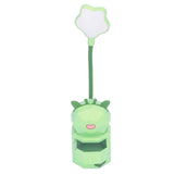 Kids Reading Light Cute Design USB Charging Warm Light 360 Degrees Gooseneck Adjustment Safe Material Kids LampGreen - Rear View
