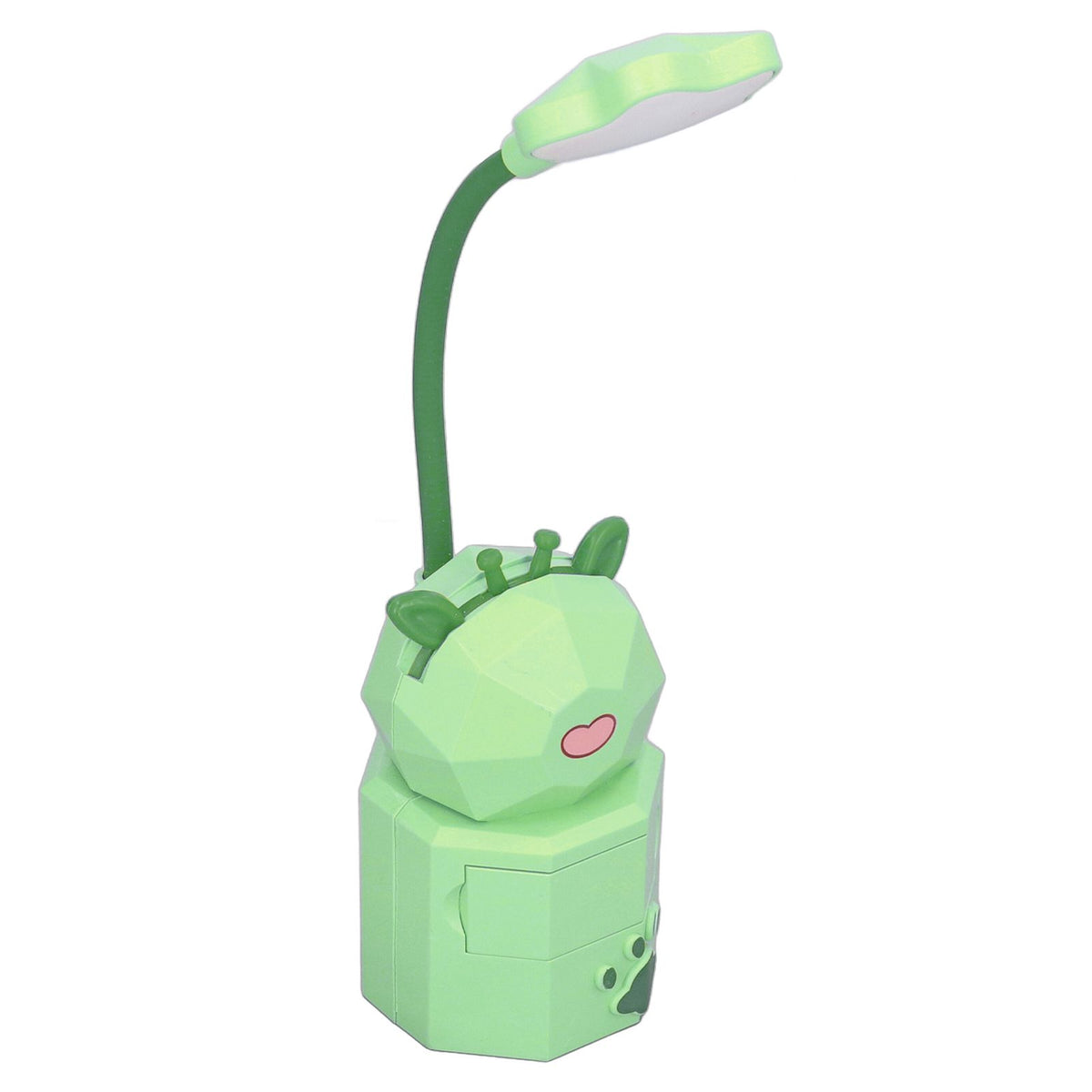 Kids Reading Light Cute Design USB Charging Warm Light 360 Degrees Gooseneck Adjustment Safe Material Kids LampGreen