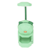 LED Desk Lamp USB Charging Warm Light Cute Cartoon Design Eye Protection Table Light with Storage BoxGreen - Rear View