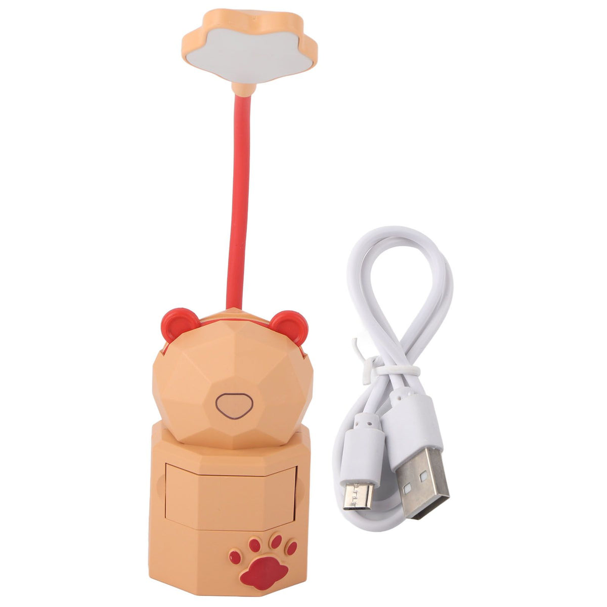 LED Cartoon Desk Lamp Eye Protection Reading Night Light USB Charging Table Lamp for Bedroom DormitoryYellow