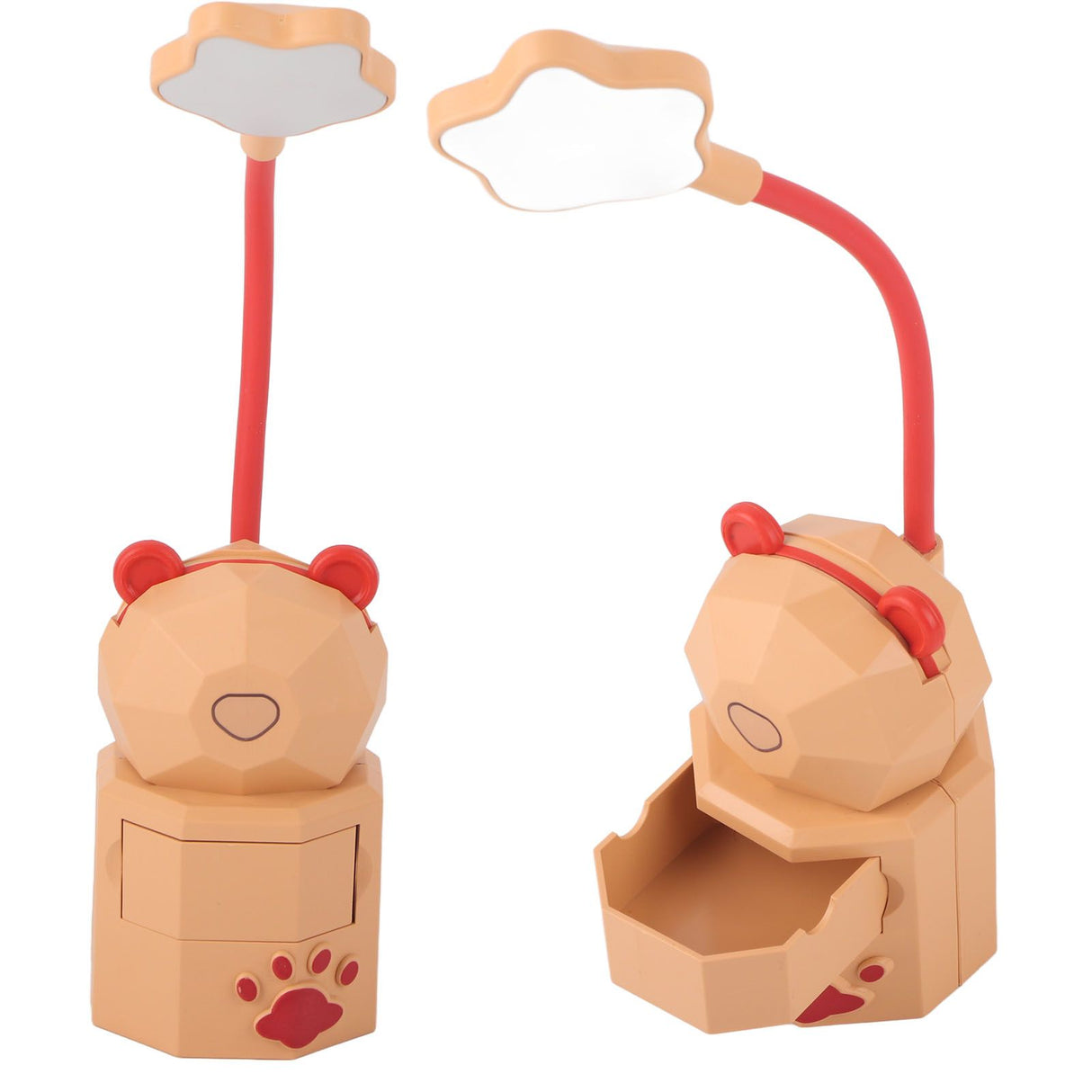 LED Cartoon Desk Lamp Eye Protection Reading Night Light USB Charging Table Lamp for Bedroom DormitoryYellow