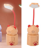 LED Cartoon Desk Lamp Eye Protection Reading Night Light USB Charging Table Lamp for Bedroom DormitoryYellow