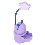 Kids Reading Light Cartoon Bunny USB Charging Omnidirectional Gooseneck Safe Durable Storage Box Warm Light Kids Desk LampPurple - Side View