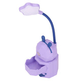 Kids Reading Light Cartoon Bunny USB Charging Omnidirectional Gooseneck Safe Durable Storage Box Warm Light Kids Desk LampPurple - Close-Up Angle