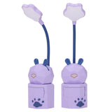 Kids Reading Light Cartoon Bunny USB Charging Omnidirectional Gooseneck Safe Durable Storage Box Warm Light Kids Desk LampPurple - Extra Image