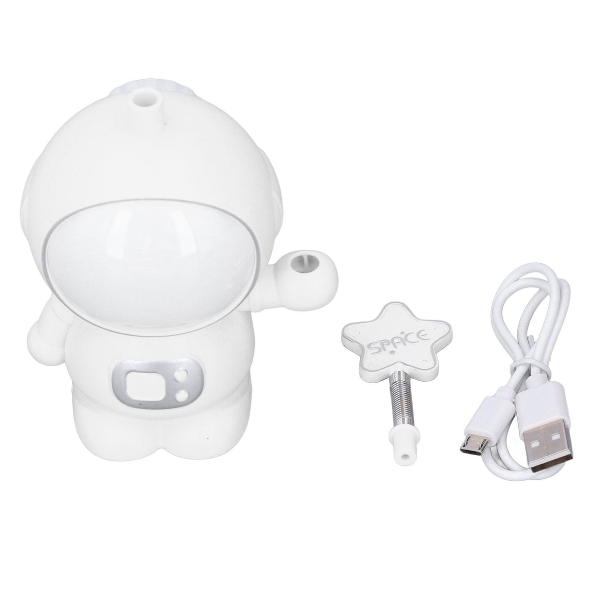 LED Desk Lamp 2 Lighting Modes Eye Protection USB Charging Astronaut Night Light with Pencil Sharpener for Home DeskWhite