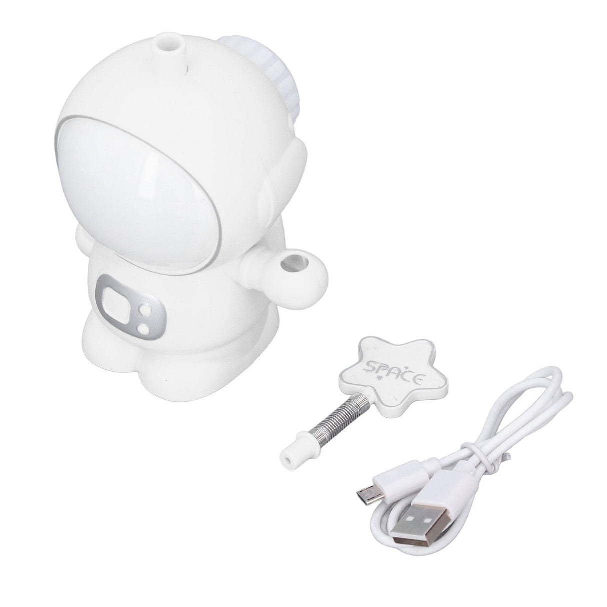 LED Desk Lamp 2 Lighting Modes Eye Protection USB Charging Astronaut Night Light with Pencil Sharpener for Home DeskWhite