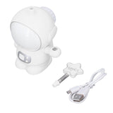 LED Desk Lamp 2 Lighting Modes Eye Protection USB Charging Astronaut Night Light with Pencil Sharpener for Home DeskWhite - Rear View