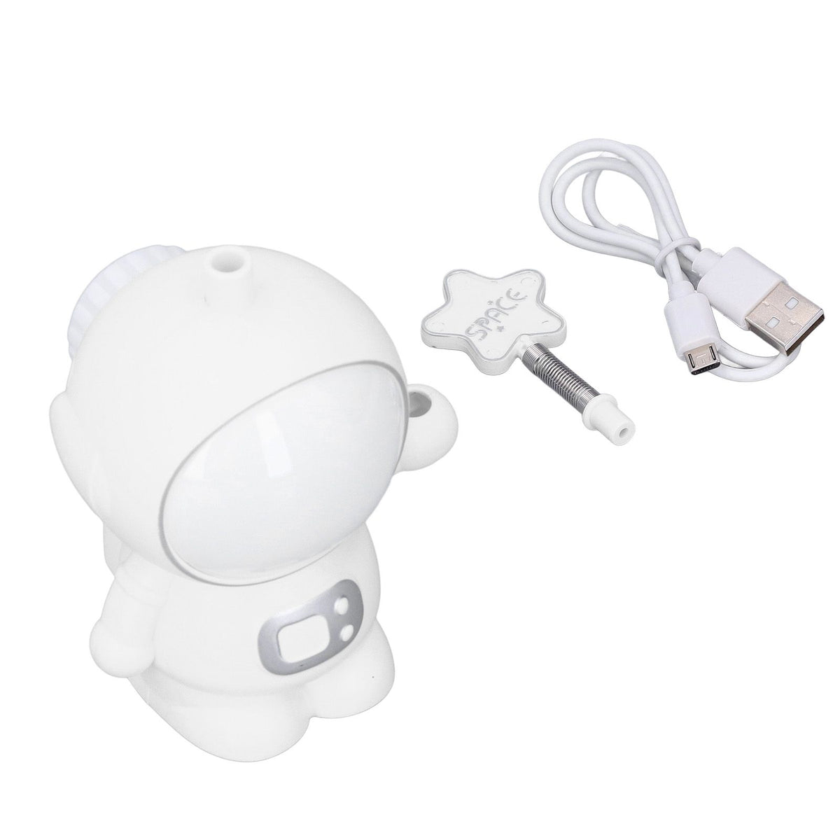 LED Desk Lamp 2 Lighting Modes Eye Protection USB Charging Astronaut Night Light with Pencil Sharpener for Home DeskWhite