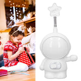 LED Desk Lamp 2 Lighting Modes Eye Protection USB Charging Astronaut Night Light with Pencil Sharpener for Home DeskWhite