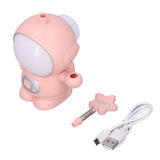 LED Desk Lamp 2 Lighting Modes Eye Protection USB Charging Astronaut Night Light with Pencil Sharpener for Home DeskPink