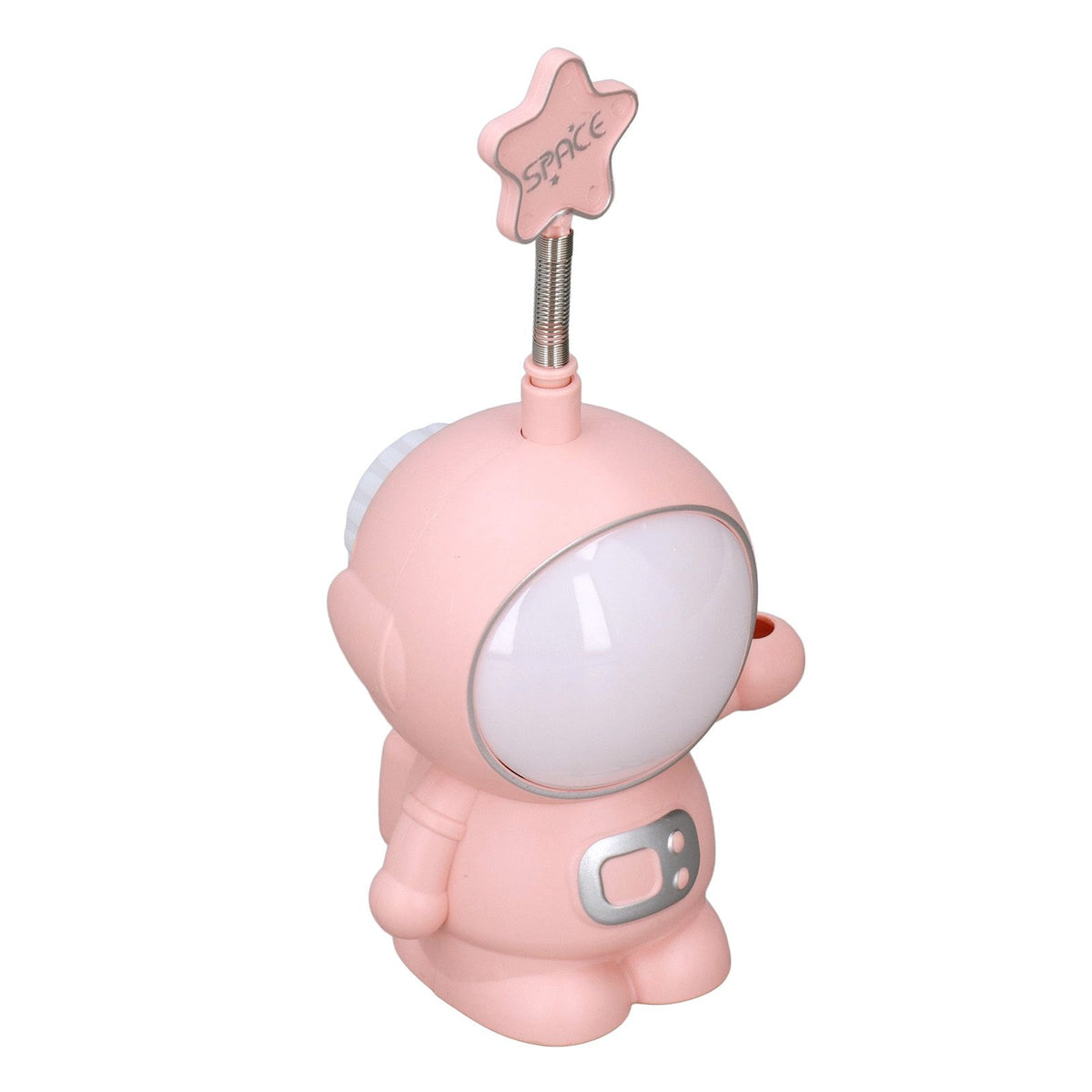 LED Desk Lamp 2 Lighting Modes Eye Protection USB Charging Astronaut Night Light with Pencil Sharpener for Home DeskPink