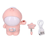 LED Desk Lamp 2 Lighting Modes Eye Protection USB Charging Astronaut Night Light with Pencil Sharpener for Home DeskPink - Extra Image