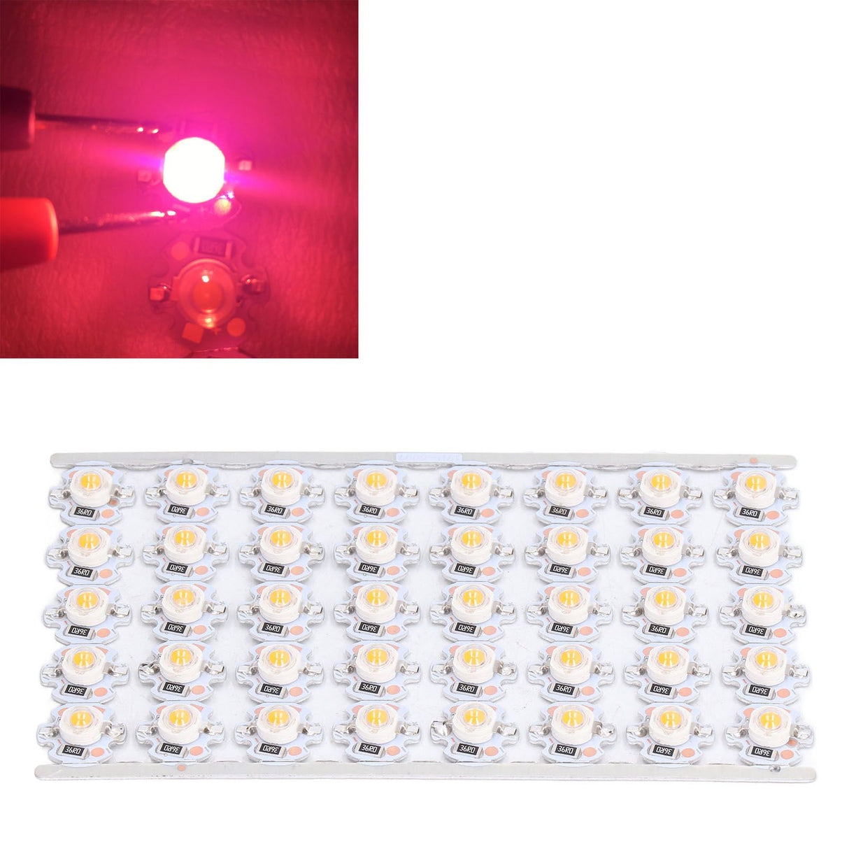 LED Chip Bulb High Brightness Energy Saving DIY Lamp Beads with Aluminum Plate for 1W 12V Headlights Cabinet LightsPink Light
