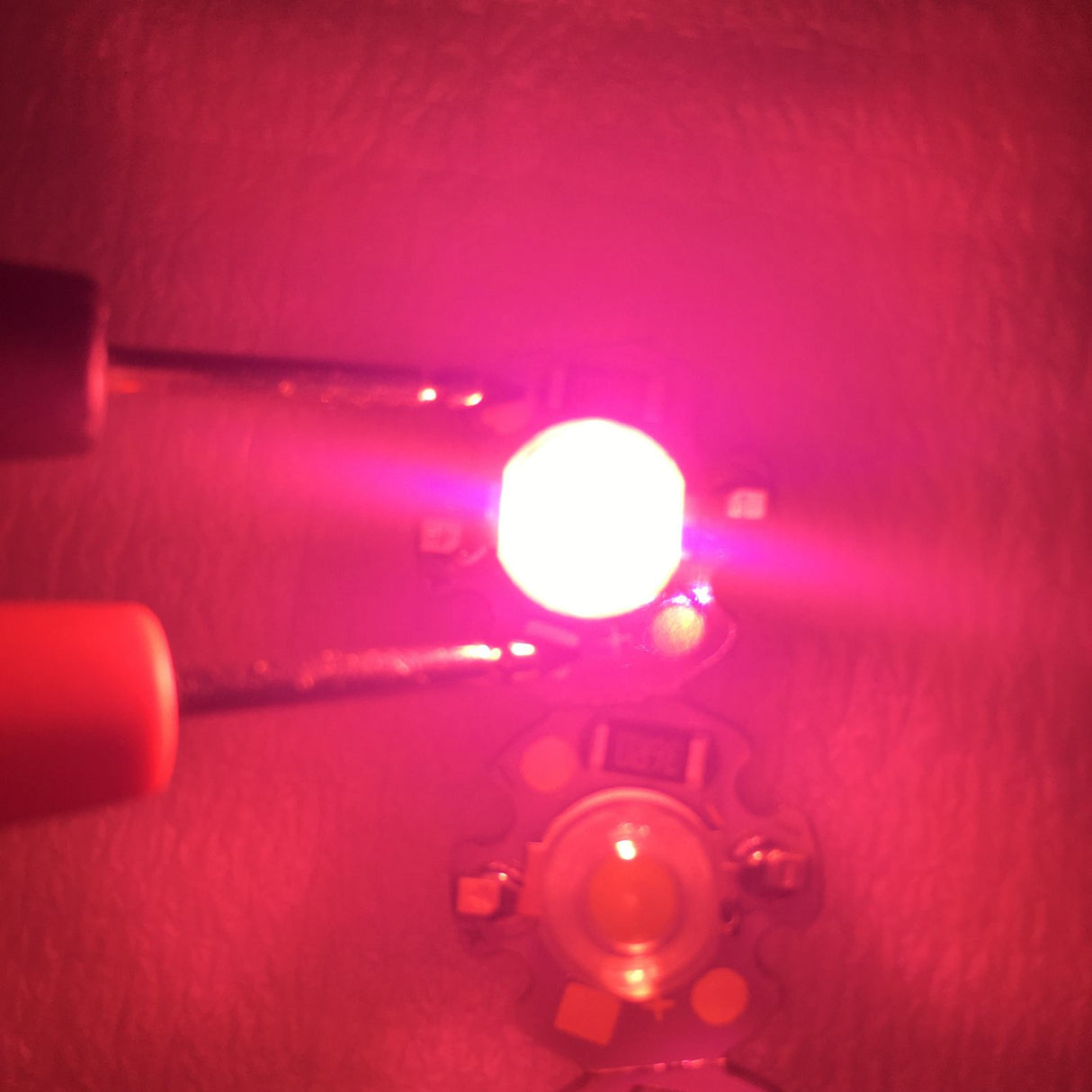 LED Chip Bulb High Brightness Energy Saving DIY Lamp Beads with Aluminum Plate for 1W 12V Headlights Cabinet LightsPink Light
