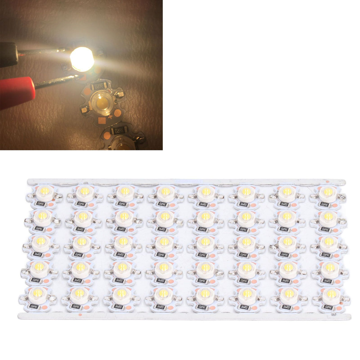 LED Chip Bulb High Brightness Energy Saving DIY Lamp Beads with Aluminum Plate for 1W 12V Headlights Cabinet LightsWarm Light