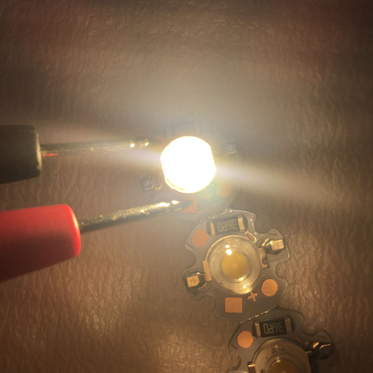 LED Chip Bulb High Brightness Energy Saving DIY Lamp Beads with Aluminum Plate for 1W 12V Headlights Cabinet LightsWarm Light