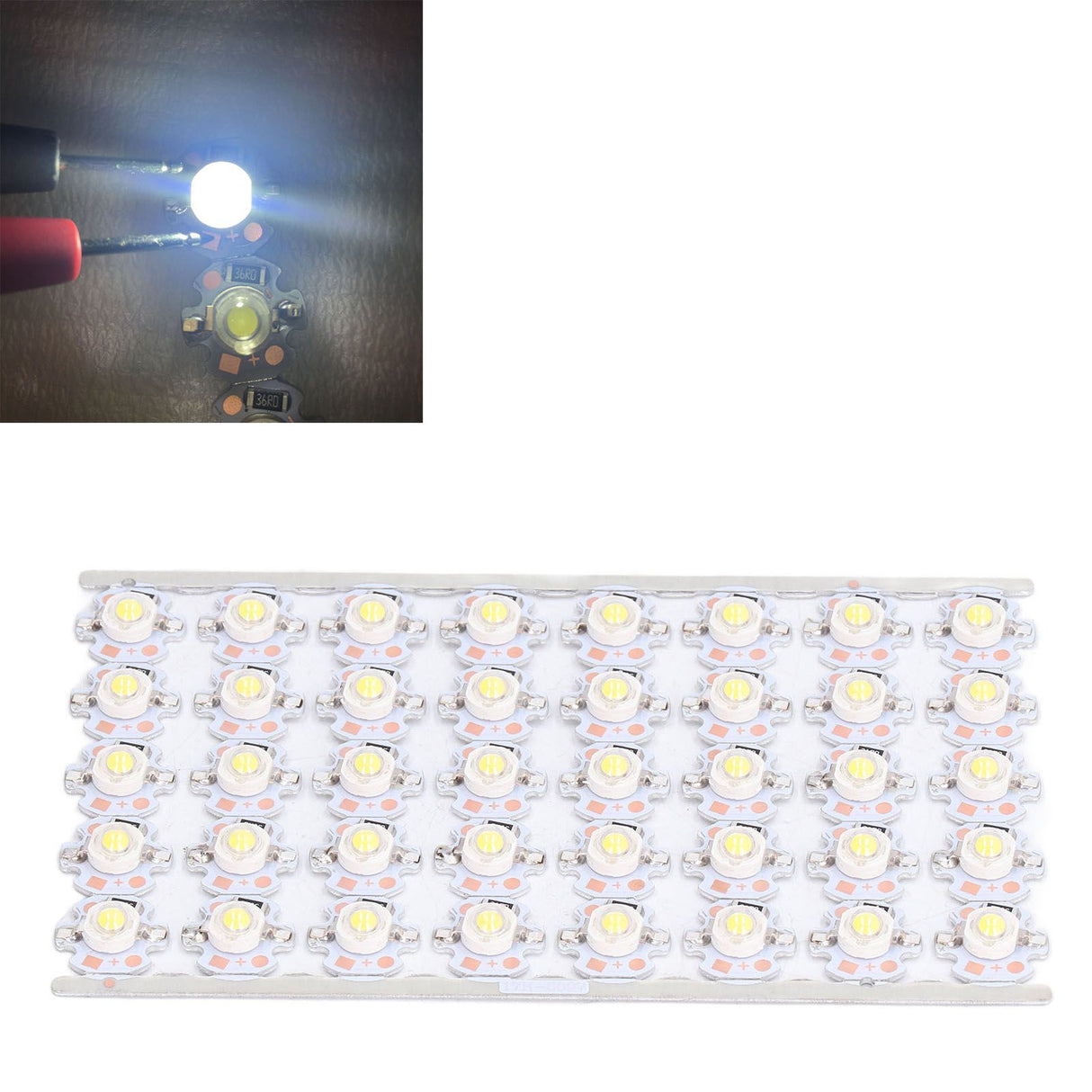 LED Chip Bulb High Brightness Energy Saving DIY Lamp Beads with Aluminum Plate for 1W 12V Headlights Cabinet LightsWhite Light