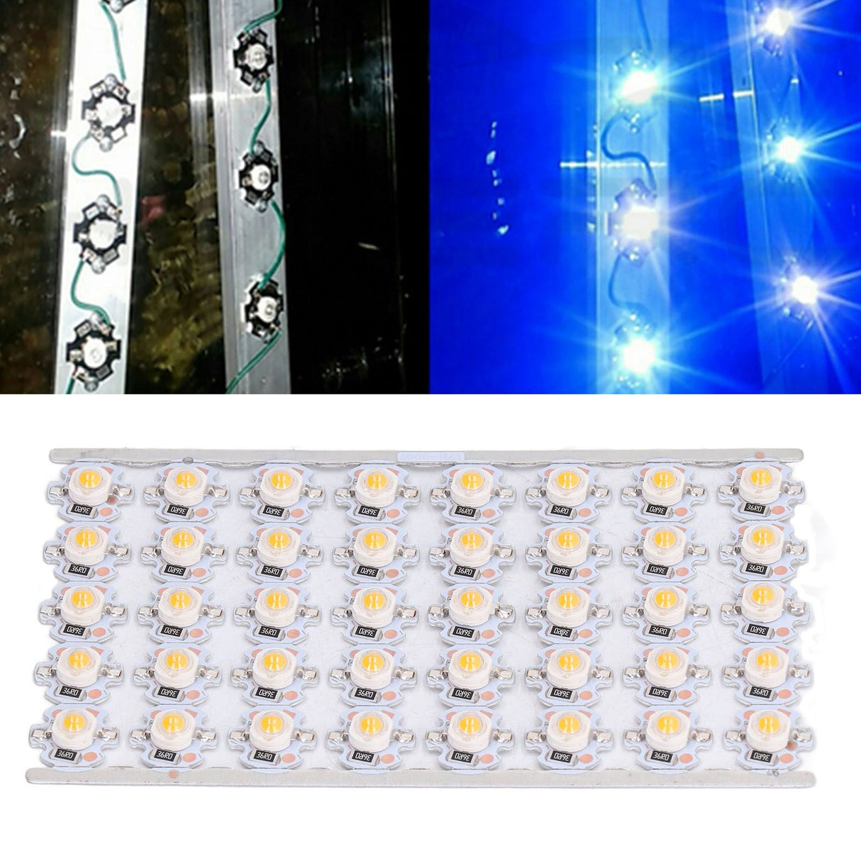 LED Chip Bulb High Brightness Energy Saving DIY Lamp Beads with Aluminum Plate for 1W 12V Headlights Cabinet LightsYellow Light