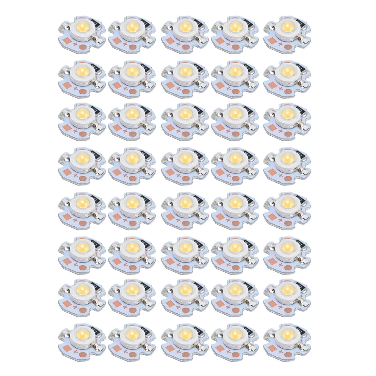 40pcs LED Chip Bulb 1W 24V 16mm/0.6in Aluminum Base Low Power Consumption Lamp Beads for Flashlights HeadlightsWarm Light