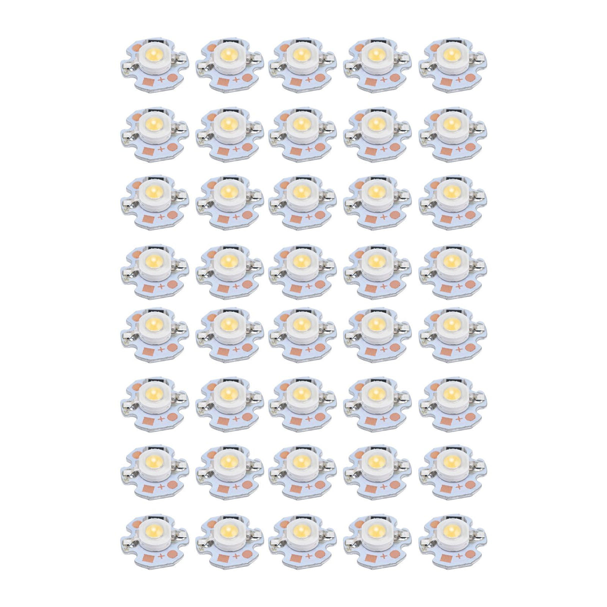40pcs LED Chip Bulb 1W 24V 16mm/0.6in Aluminum Base Low Power Consumption Lamp Beads for Flashlights HeadlightsWarm Light