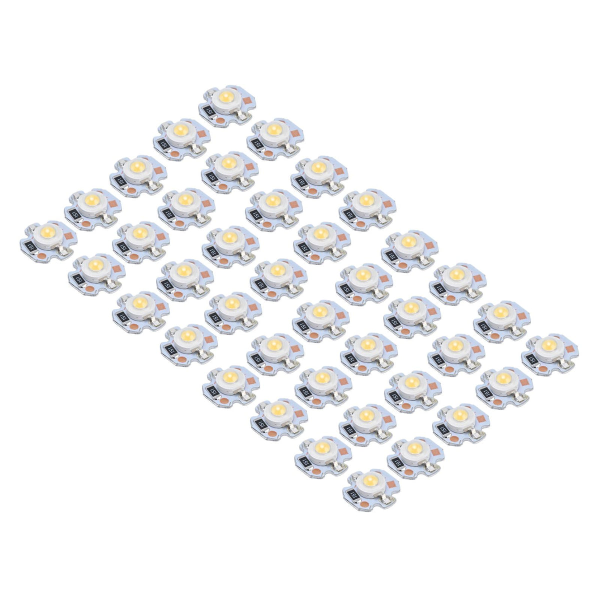 40pcs LED Chip Bulb 1W 24V 16mm/0.6in Aluminum Base Low Power Consumption Lamp Beads for Flashlights HeadlightsWarm Light