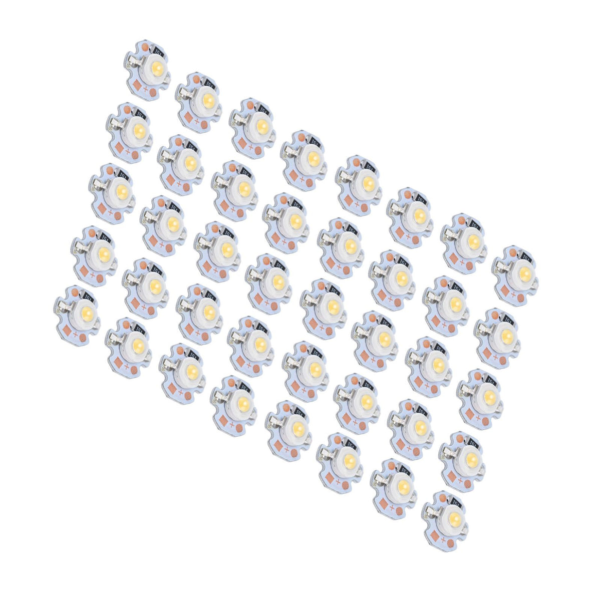 40pcs LED Chip Bulb 1W 24V 16mm/0.6in Aluminum Base Low Power Consumption Lamp Beads for Flashlights HeadlightsWarm Light