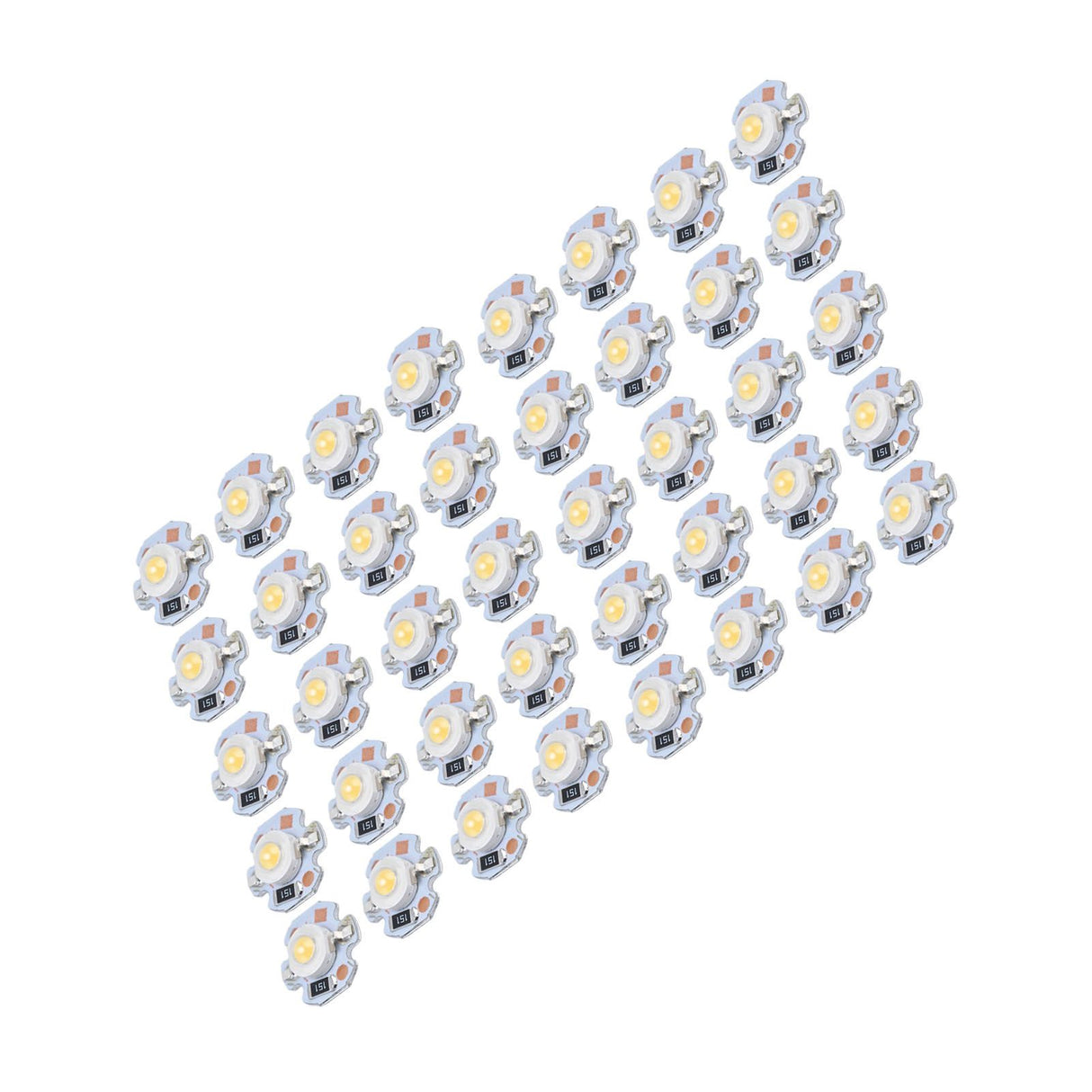 40pcs LED Chip Bulb 1W 24V 16mm/0.6in Aluminum Base Low Power Consumption Lamp Beads for Flashlights HeadlightsWarm Light