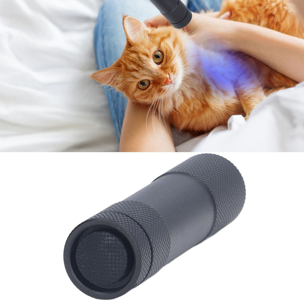 UV Flashlights 365nm Battery Powered Energy Saving Mini Portable UV Light with Black Mirror for Cat Moss Identification