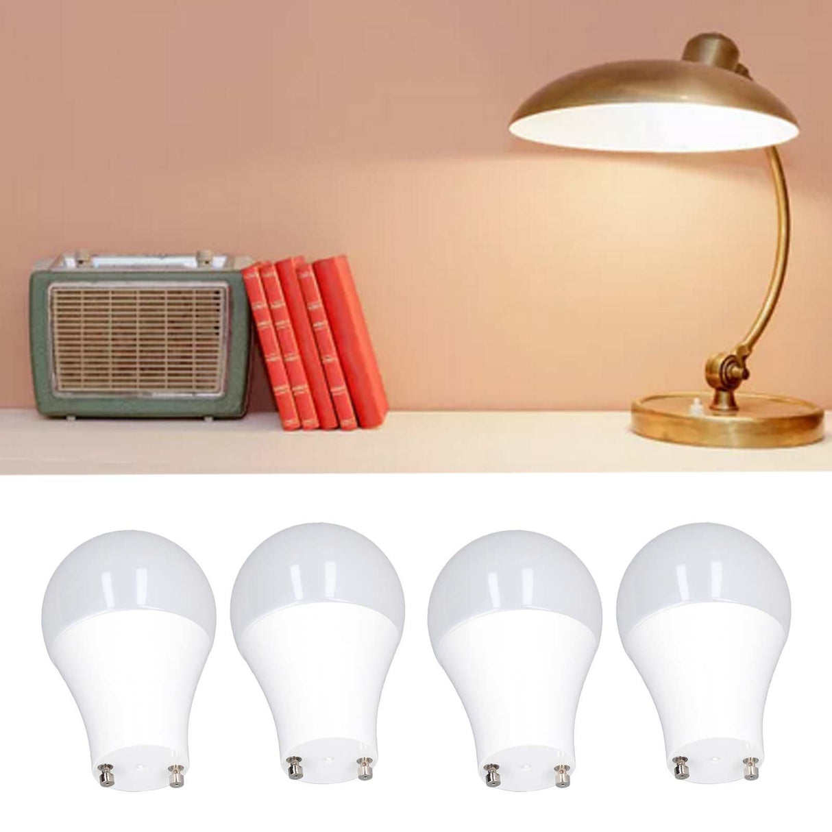 4PCS GU24 Light Bulb High Brightness Energy Saving LED A19 Light Bulb for Bedroom Office 120V5W Warm White 2700K