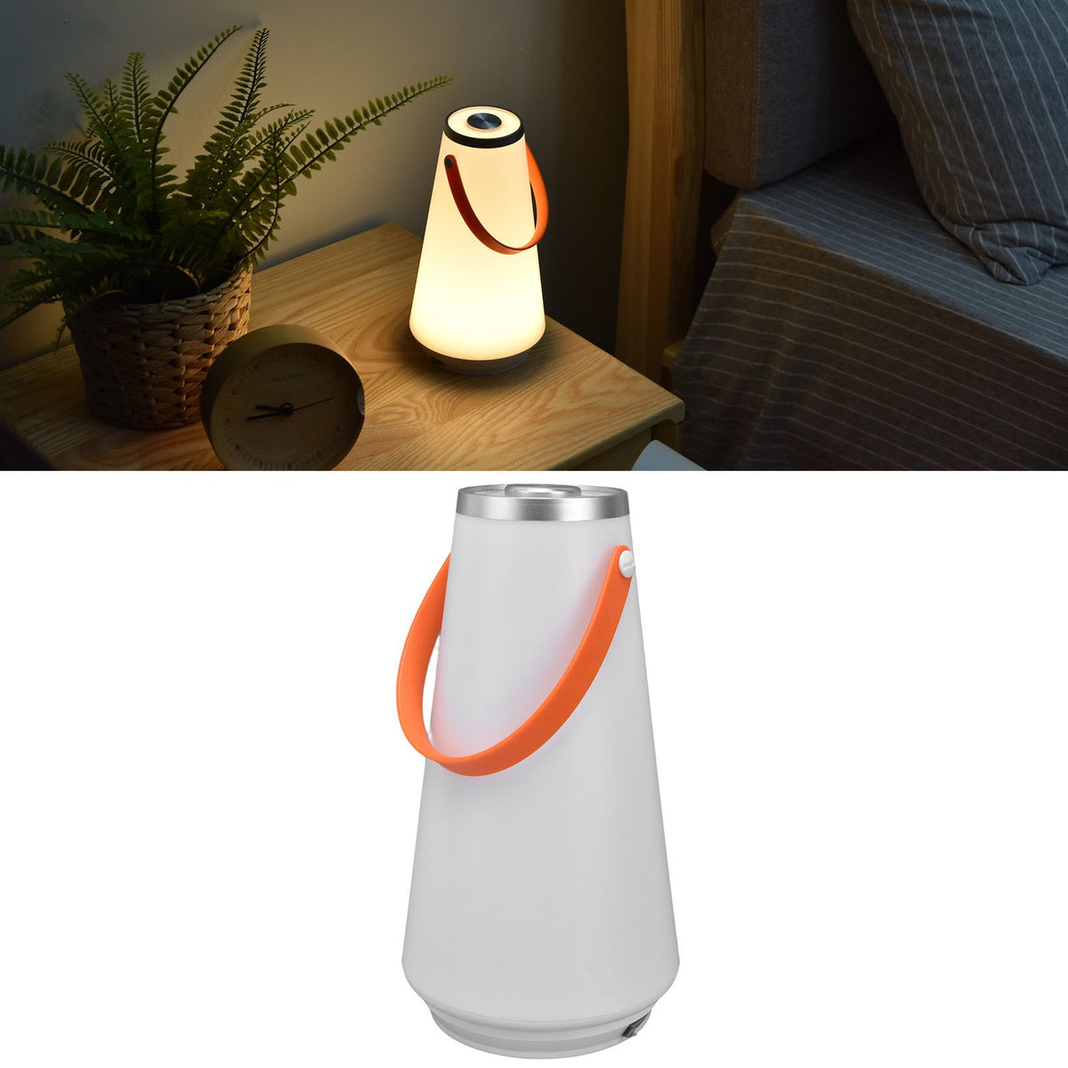 Night Light Lamp Portable Handle Design Touch Control Adjustable Brightness Warm Light Safe Durable ABS Kids Night Light