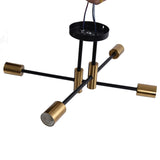 4 Light Ceiling Mount Lamp 360° Rotation Adjustable Wrought Iron Ceiling Light for Dining Room Kitchen Office 110‑220V - Front View
