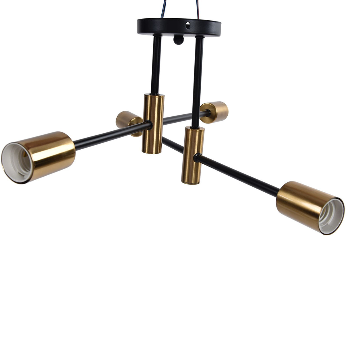 4 Light Ceiling Mount Lamp 360° Rotation Adjustable Wrought Iron Ceiling Light for Dining Room Kitchen Office 110‑220V