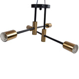 4 Light Ceiling Mount Lamp 360° Rotation Adjustable Wrought Iron Ceiling Light for Dining Room Kitchen Office 110‑220V