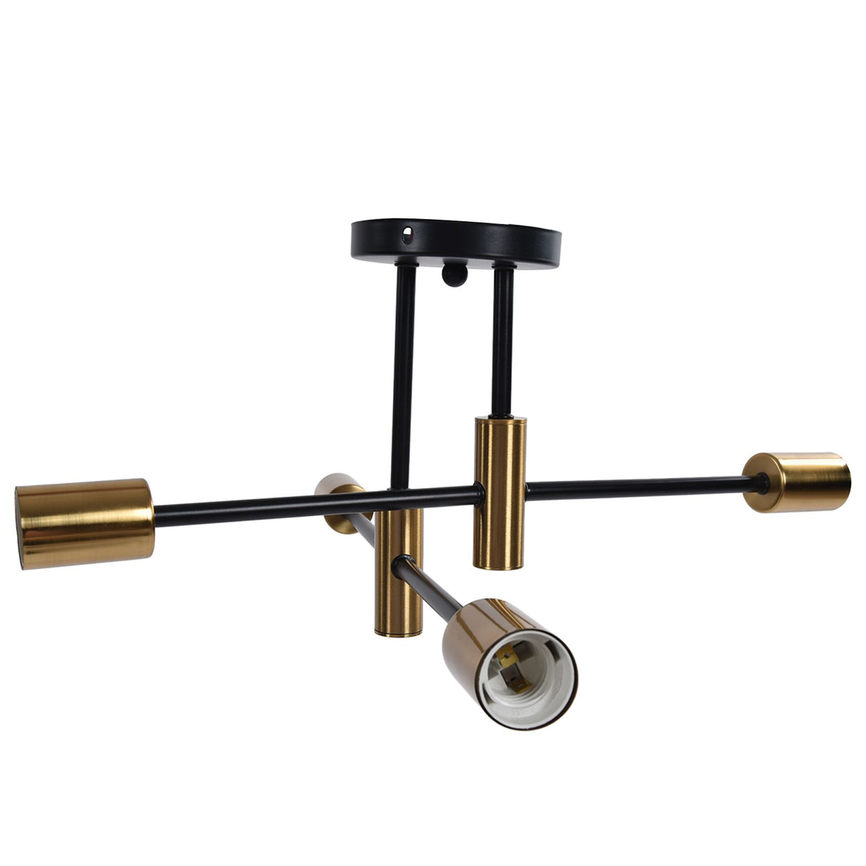 4 Light Ceiling Mount Lamp 360° Rotation Adjustable Wrought Iron Ceiling Light for Dining Room Kitchen Office 110‑220V