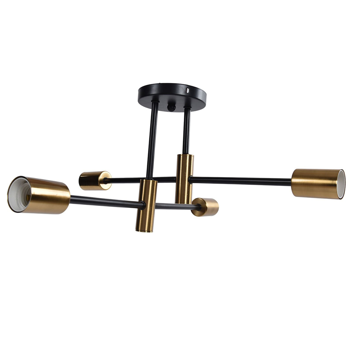 4 Light Ceiling Mount Lamp 360° Rotation Adjustable Wrought Iron Ceiling Light for Dining Room Kitchen Office 110‑220V