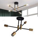 4 Light Ceiling Mount Lamp 360° Rotation Adjustable Wrought Iron Ceiling Light for Dining Room Kitchen Office 110‑220V - Extra Image