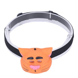 Kids Headlamp Cat Shape 2 Lighting Modes Lightweight Portable Battery Power Supply Plastic Headlight for Camping - Front View