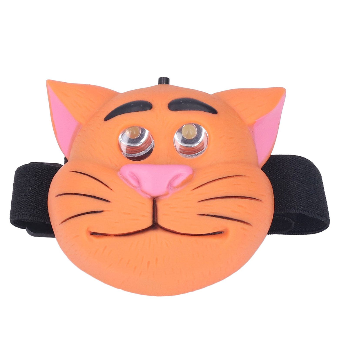 Kids Headlamp Cat Shape 2 Lighting Modes Lightweight Portable Battery Power Supply Plastic Headlight for Camping