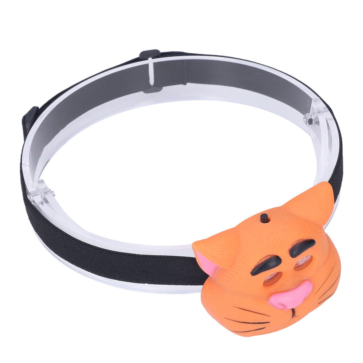 Kids Headlamp Cat Shape 2 Lighting Modes Lightweight Portable Battery Power Supply Plastic Headlight for Camping