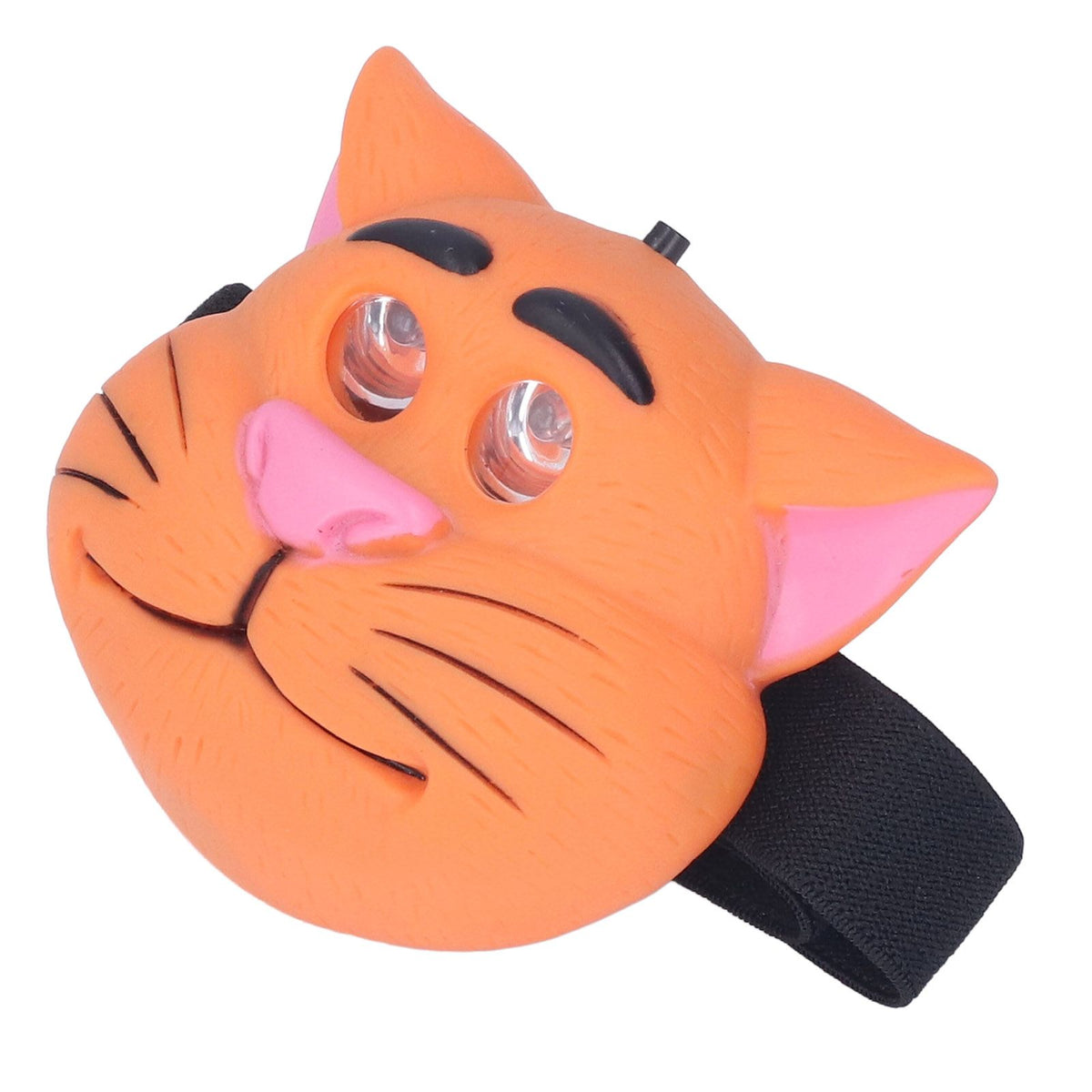 Kids Headlamp Cat Shape 2 Lighting Modes Lightweight Portable Battery Power Supply Plastic Headlight for Camping