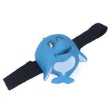 Kids Headlamp Blue Dolphin Shape Eco Friendly Plastic 2 Lighting Modes Portable Battery Powered Headlight for Outdoor