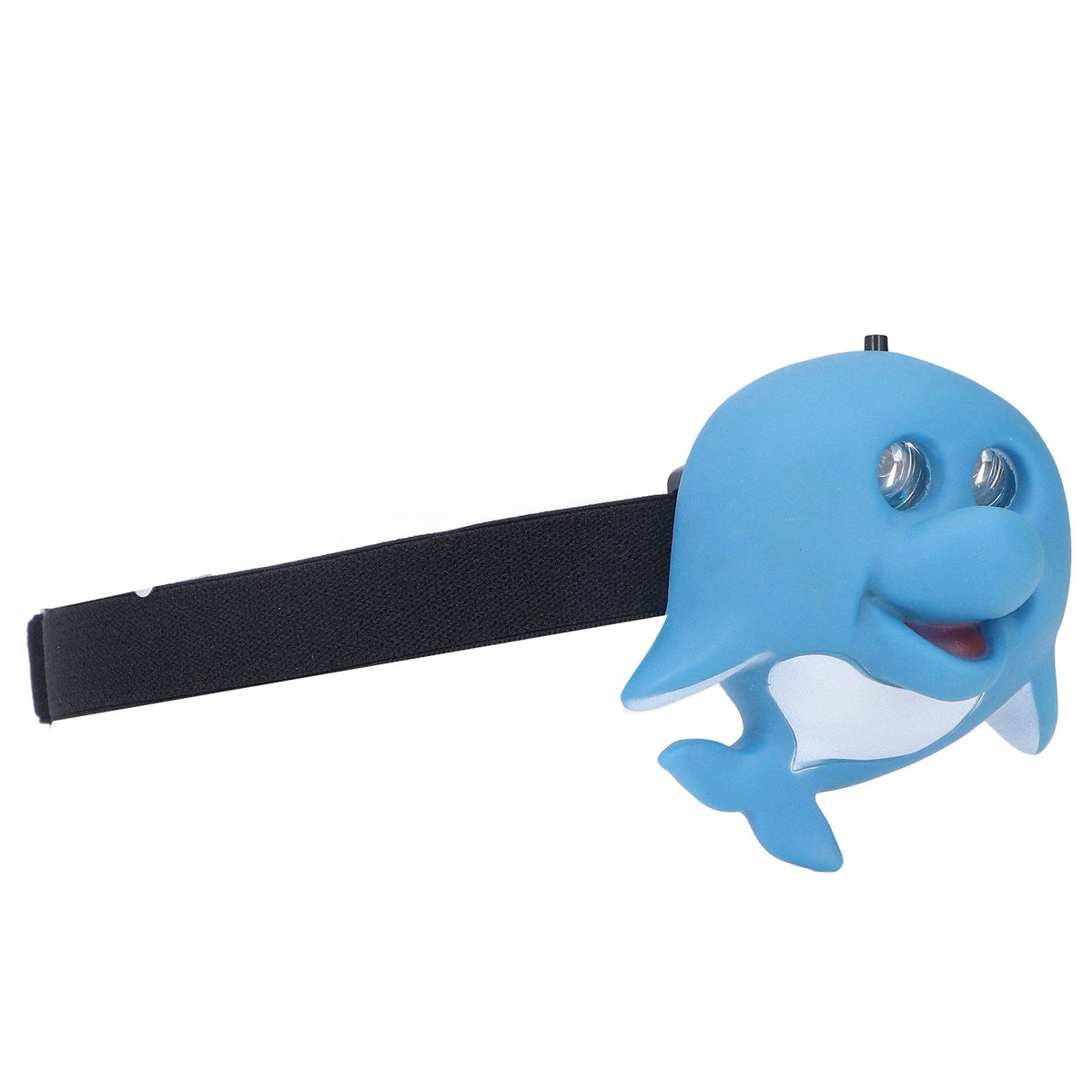 Kids Headlamp Blue Dolphin Shape Eco Friendly Plastic 2 Lighting Modes Portable Battery Powered Headlight for Outdoor