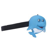 Kids Headlamp Blue Dolphin Shape Eco Friendly Plastic 2 Lighting Modes Portable Battery Powered Headlight for Outdoor