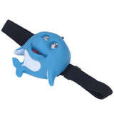 Kids Headlamp Blue Dolphin Shape Eco Friendly Plastic 2 Lighting Modes Portable Battery Powered Headlight for Outdoor