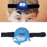 Kids Headlamp Blue Dolphin Shape Eco Friendly Plastic 2 Lighting Modes Portable Battery Powered Headlight for Outdoor - Extra Image