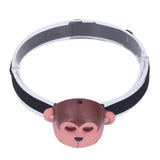Kids Headlamp Monkey Appearance 2 Lighting Modes Battery Powered Lightweight Plastic LED Headlight for Outdoor Sports - Side View