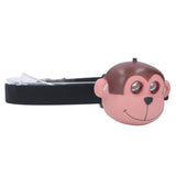 Kids Headlamp Monkey Appearance 2 Lighting Modes Battery Powered Lightweight Plastic LED Headlight for Outdoor Sports - Close-Up Angle