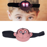 Kids Headlamp Monkey Appearance 2 Lighting Modes Battery Powered Lightweight Plastic LED Headlight for Outdoor Sports